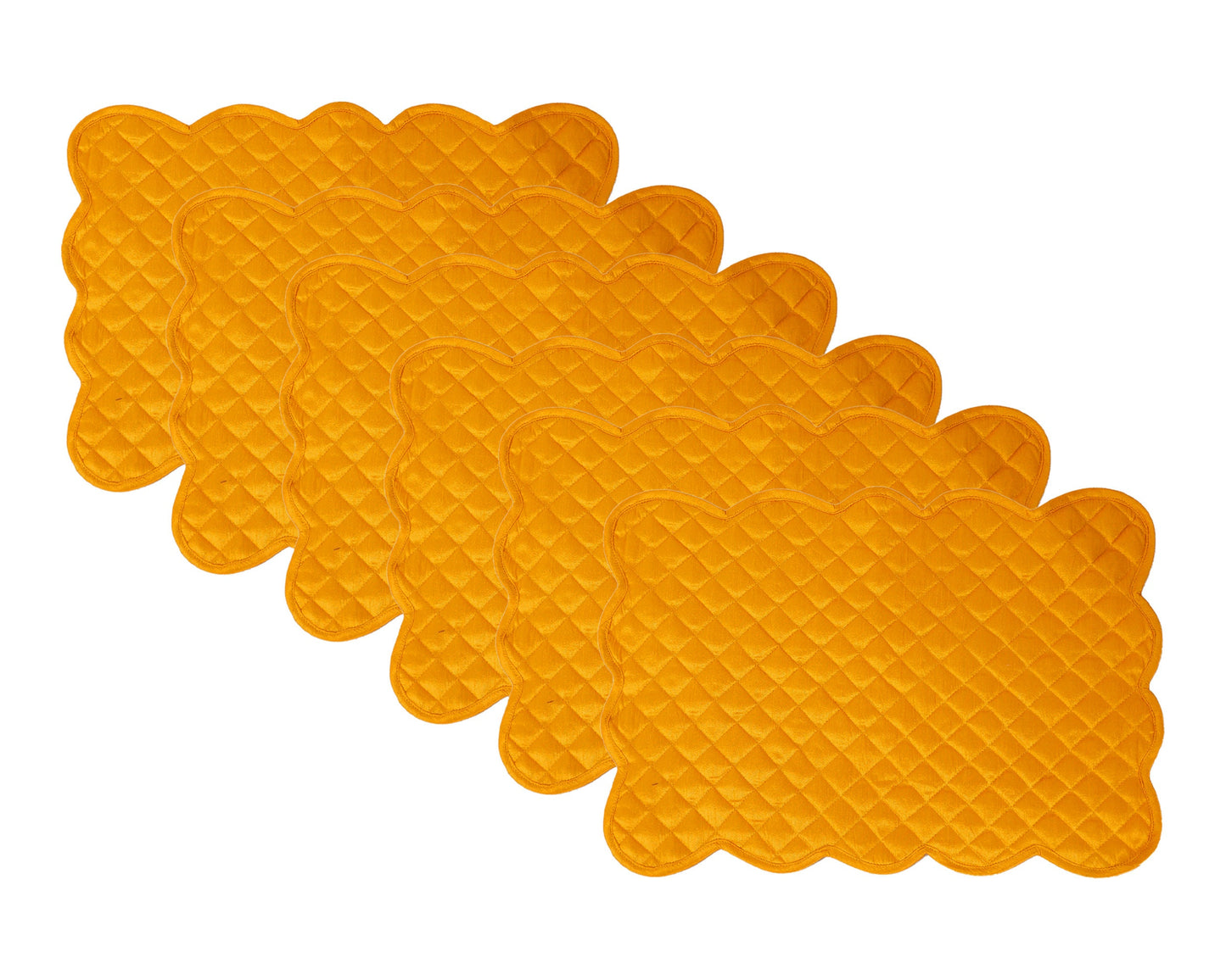 Quilted Table runner, Trivet, placemat & Table toppers duiponi Silk Autumn yellow color reversible by HOME HEART Brands(Made in India)
