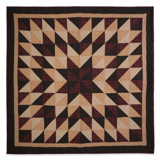 Hand made Hand quilted Throw Quilt, Table Toppers 44"x44"  primitive Broken star patchwork Cotton quilt by Home Heart brands (Made in India)