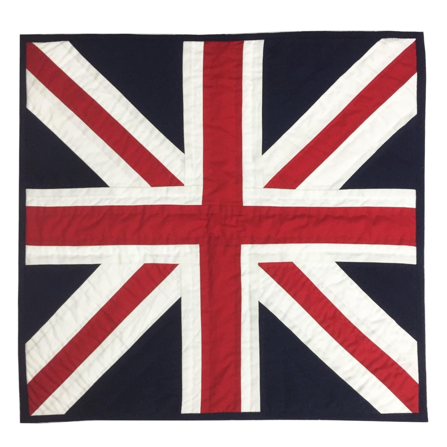 Hand made Hand quilted Wallhanging Quilt, small quilt, placemat 20"x20" Union jack flag calico fabric by Home Heart brands (Made in India)