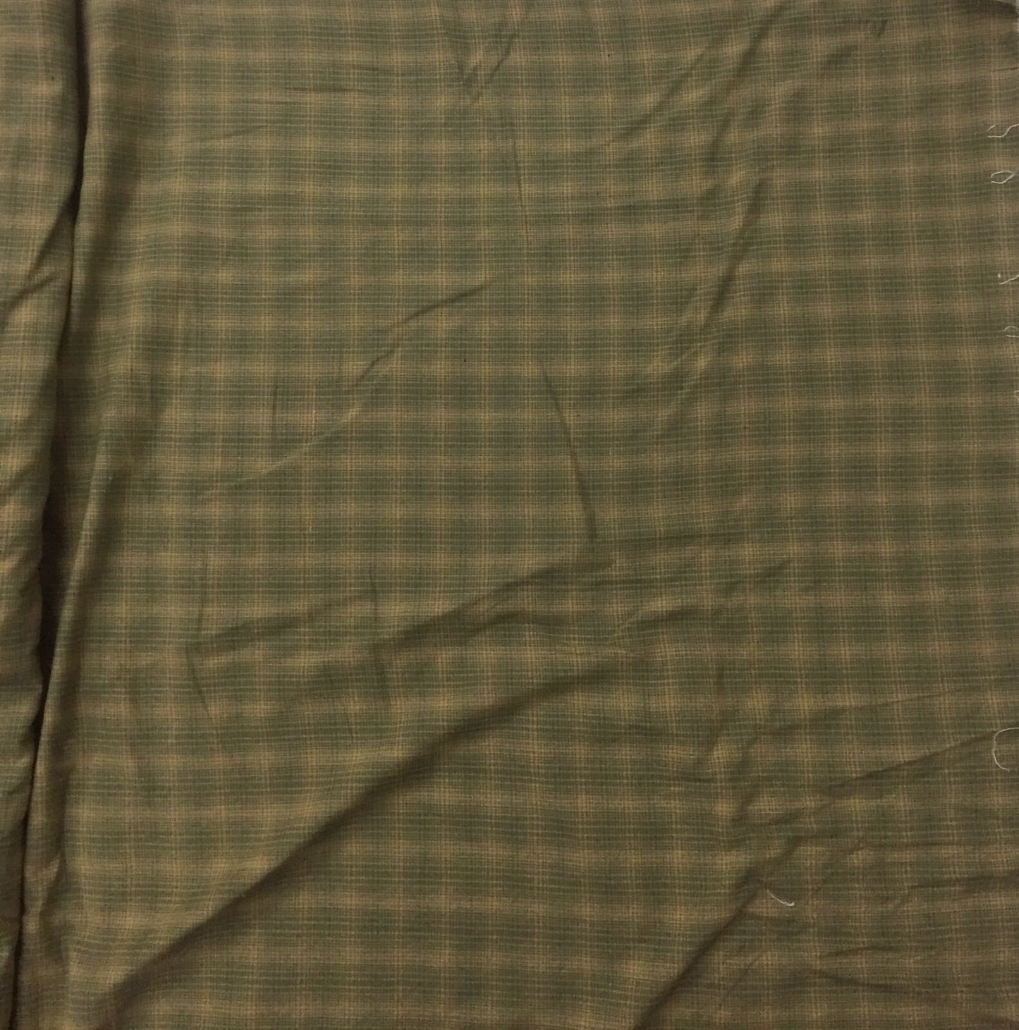 Plaid Fabric soft cotton green & gold home spun country Fabric choose your yard in cut collection by HOME HEART Brands (Made in India)