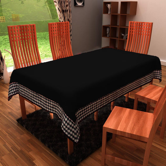 Table Cloth Black Cotton 10oz(310gsm) duck Canvas Fabric Dining Tablecover for decoration Machine Washable Made in India by Home Heart Brand