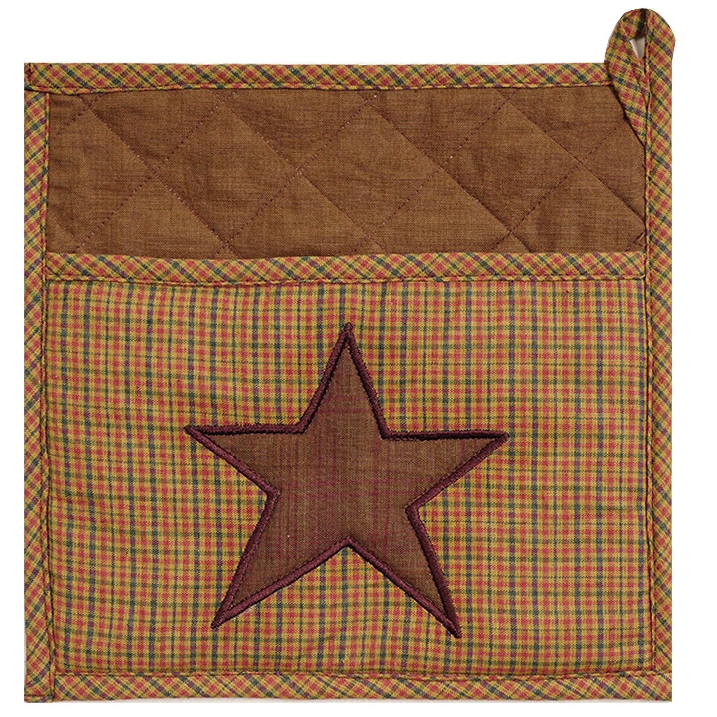 Quilted Potholders /quilted country potholders/ Table topper/ handmade embroidered star primitive 9"x9" by HOME HEART Brands( Made in India)
