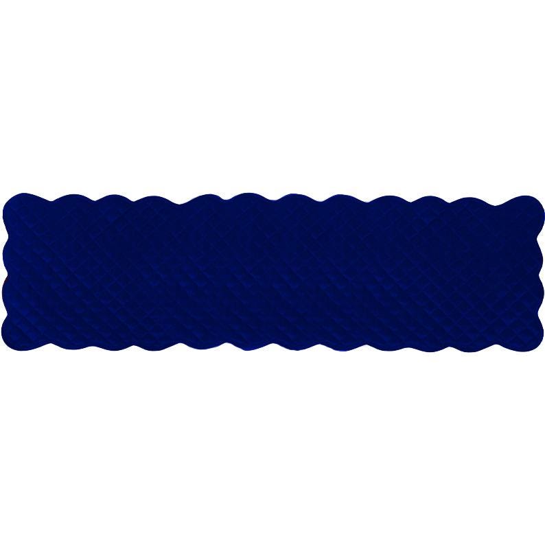 Dupioni silk royal blue quilted Table Runner & Toppers scallop border reversible double layer by Home Heart Brands(made in INDIA)