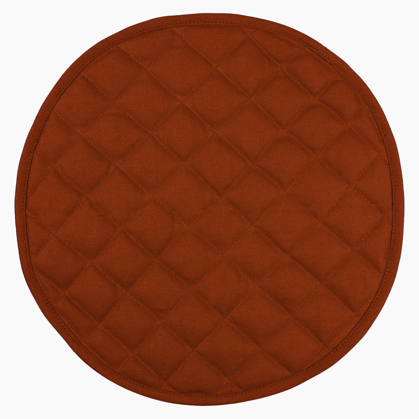 Wedge quilted placemat ,Trivet, pot holder, table mat Burnt orange duck cotton reversible by HOME HEART Brands( Made in India)