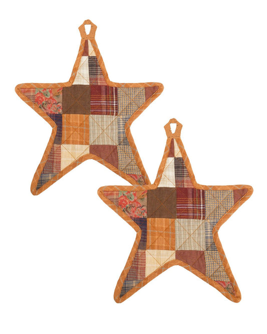 Quilted Trivet/Pot Holder/Table topper/hot pads Fall mix autumn American star 10"x10" Patchwork by HOME HEART Brands ( Made in India)