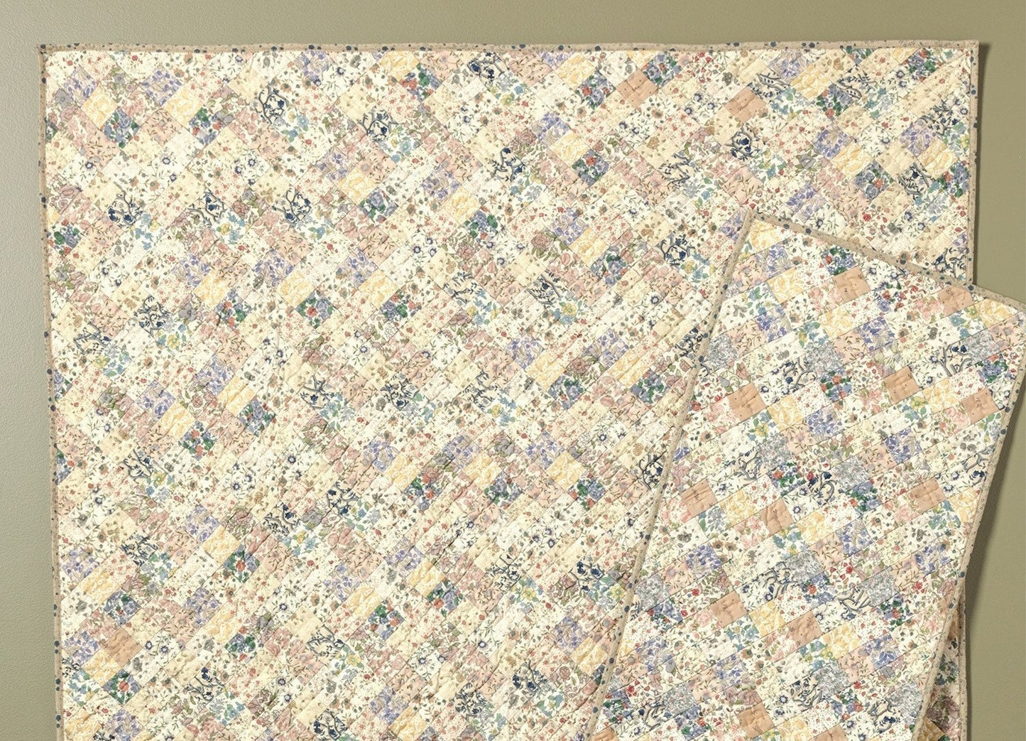 Calico Country Floral 100% Cotton Handmade Hand Quilted Heirloom Quality patchwork Wall hanging & Toppers or Baby Quilt by HOME HEART Brands