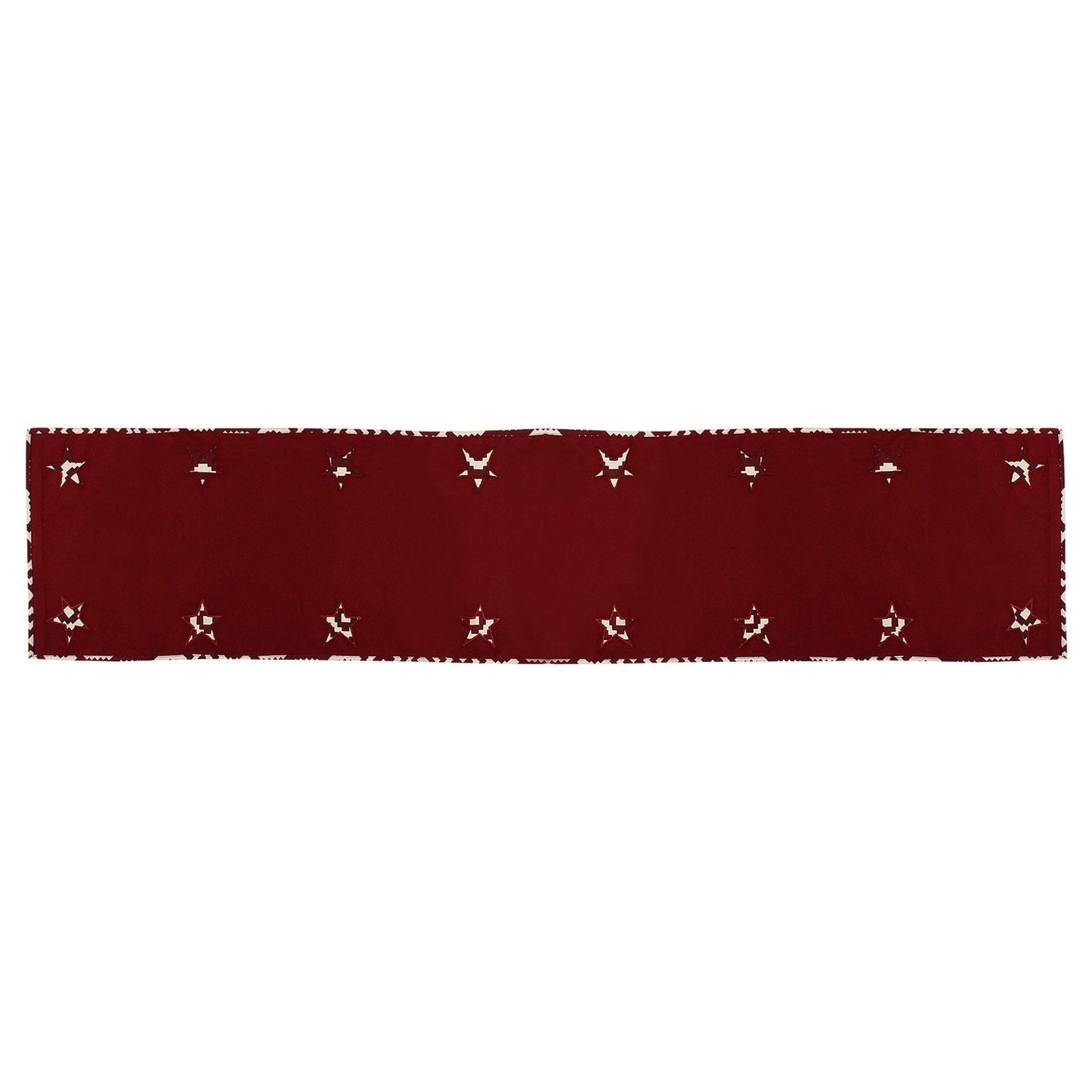 Cotton Table runner & Toppers Premium tapestry cotton fabric dark red applique embroidered by Home Heart Brands(Made in India)