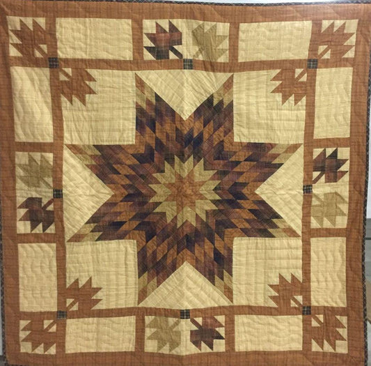 Wall hanging country quilt,Throws,Table topper Hand quilted quilt Autumn splendor 44"x44" Cotton Heirloom Quality by HOME HEART Brands