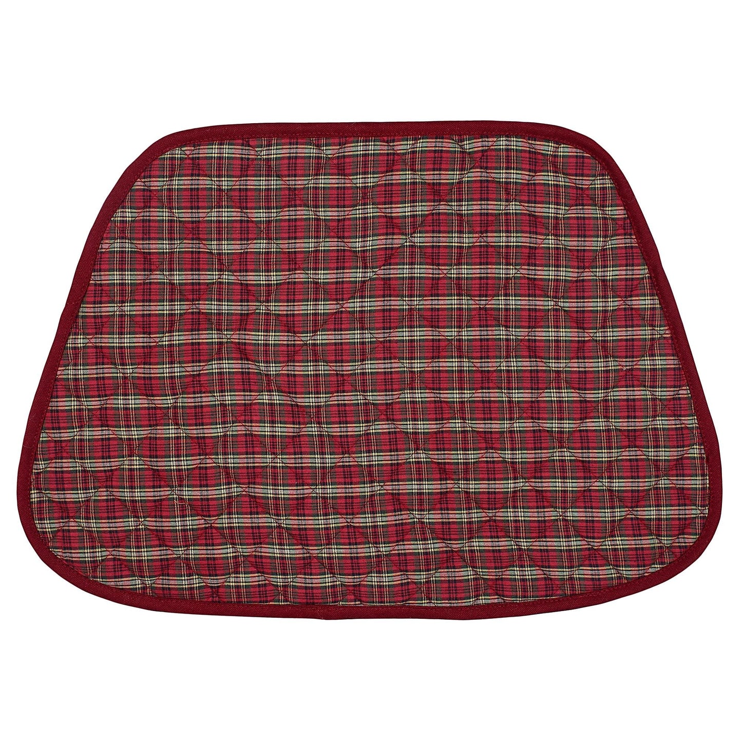 Wedge quilted placemat ,Trivet, pot holder, table mat christmas red plaid cotton reversible placemat by HOME HEART Brands(India)