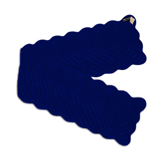 Dupioni silk royal blue quilted Table Runner & Toppers scallop border reversible double layer by Home Heart Brands(made in INDIA)