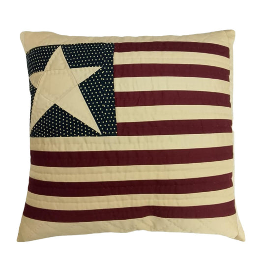 Hand made hand Quilted patchwork pillow cover, cushion, Rustic Americana handmade Star pillow cover by HOME HEART Brands(made in India)