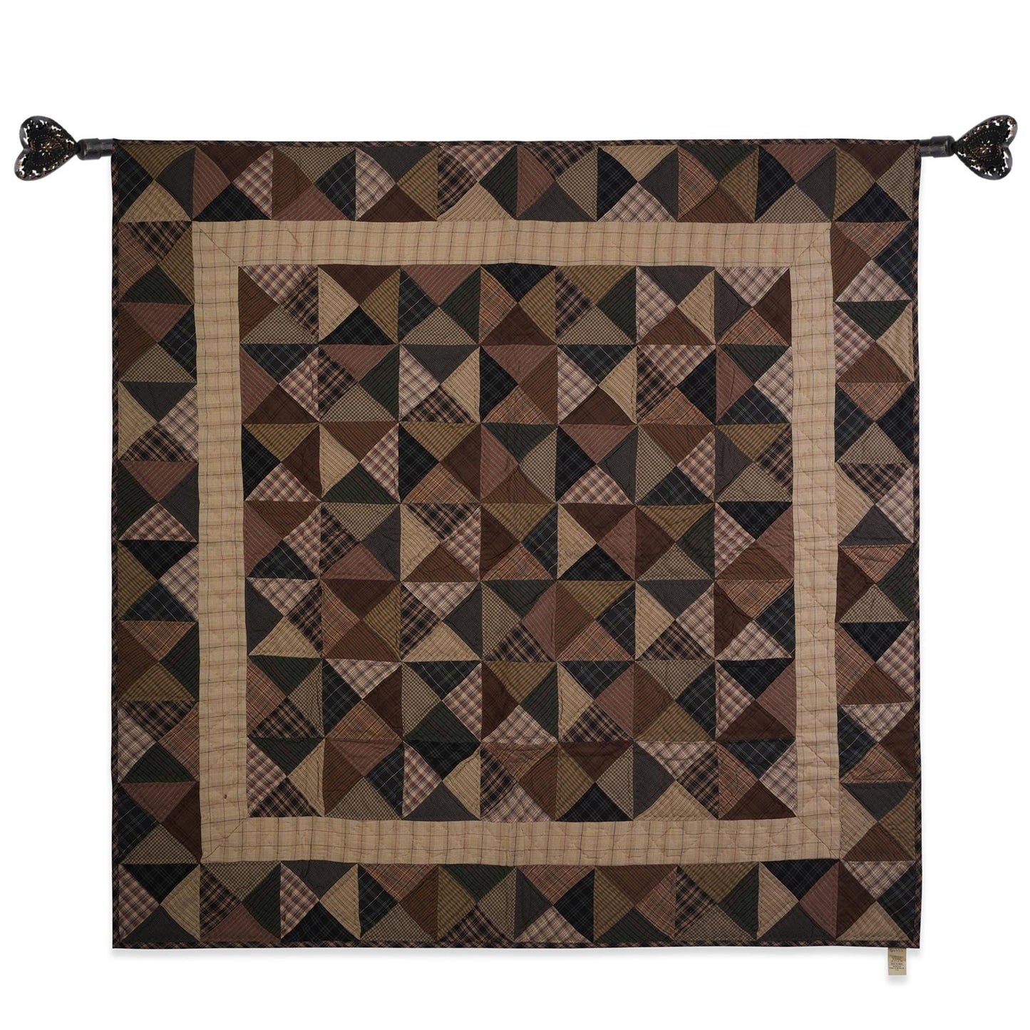 Throw Quilt, Wall hanging ,Table Toppers & baby quilt kaleidoscope country Hand Quilted cotton quilt by Home Heart brands (Made in India)