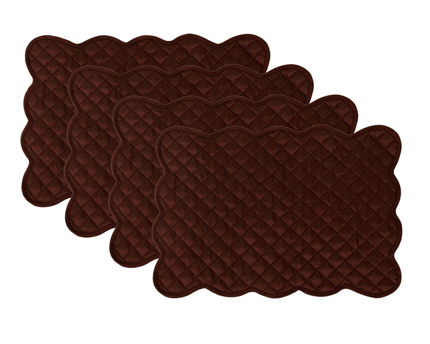 Quilted Table runner, Trivet, placemat  & Table toppers  duiponi Silk brown reversible design by HOME HEART Brands(Made in India)