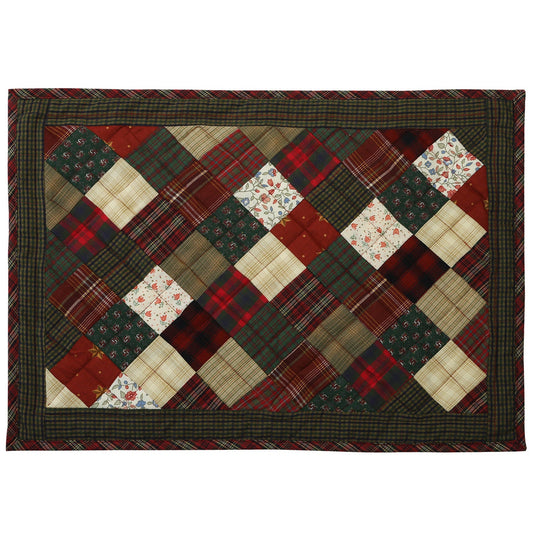 Quilted placemats / Tablemat patchwork 14"X19" Winter mix country by HOME HEART Brands(Made in India)