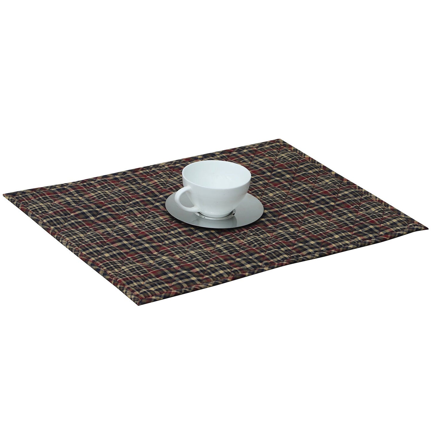 Quilted PLACEMAT multi Country Plaid Country Plaid 14"X19" by HOME HEART Brands/Tablemat