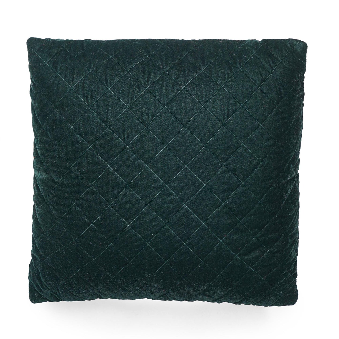 Cushion cover quilted bottle green premium micro velvet Throw Pillow, Zipper Closure, Accent Pillow Decorative pillow by HOME HEART Brands