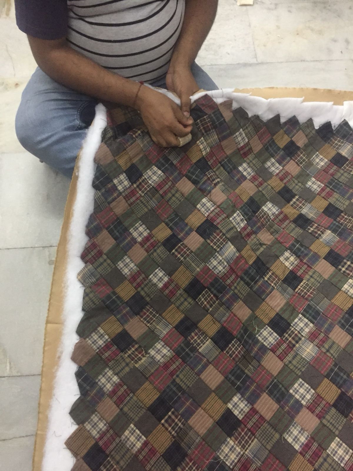 Make to order :Amish quilt calico quilted squares Hand Quilted heirloom quality intricate size patchwork by HOME HEART Brands(Made in India)