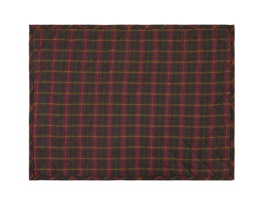 Quilted PLACEMAT Burgundy Green Country Plaid 14"X19" by HOME HEART Brands/Tablemat