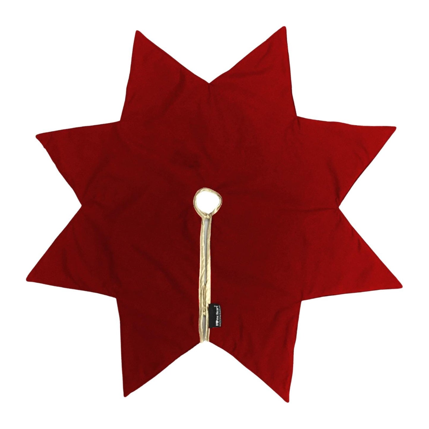 Christmas Tree Skirt Handcrafted Star Design burgundy wine Velvet, Gold Trim Double Layer Heirloom by HOME HEART Brands(Made in India)