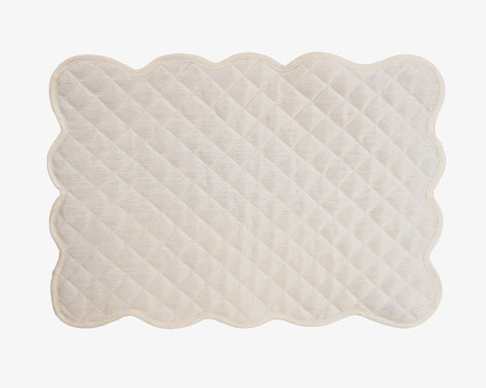Dupioni Silk offwhite reversible Quilted Table runner, Trivet, placemat  & Table toppers design by HOME HEART Brands