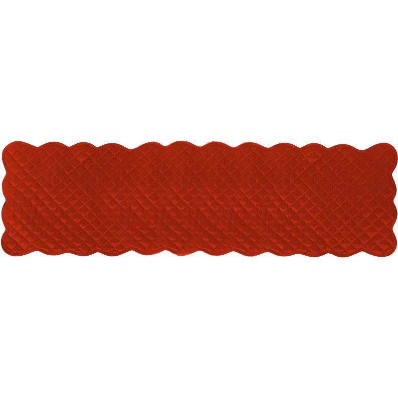 Dupioni silk Autumn leaf fall color quilted Table Runner & Toppers scallop border reversible by Home Heart Brands(made in INDIA)