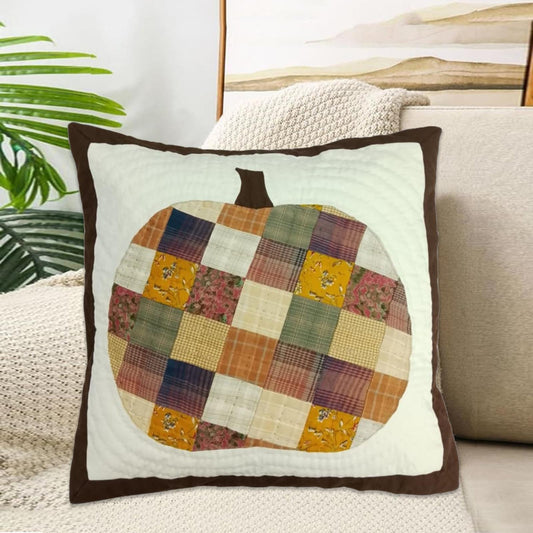 Hand made hand Quilted patchwork pillow cover, cushion cover, throw pillow cover Vintage Harvest Quilt by HOME HEART Brands(made in India)