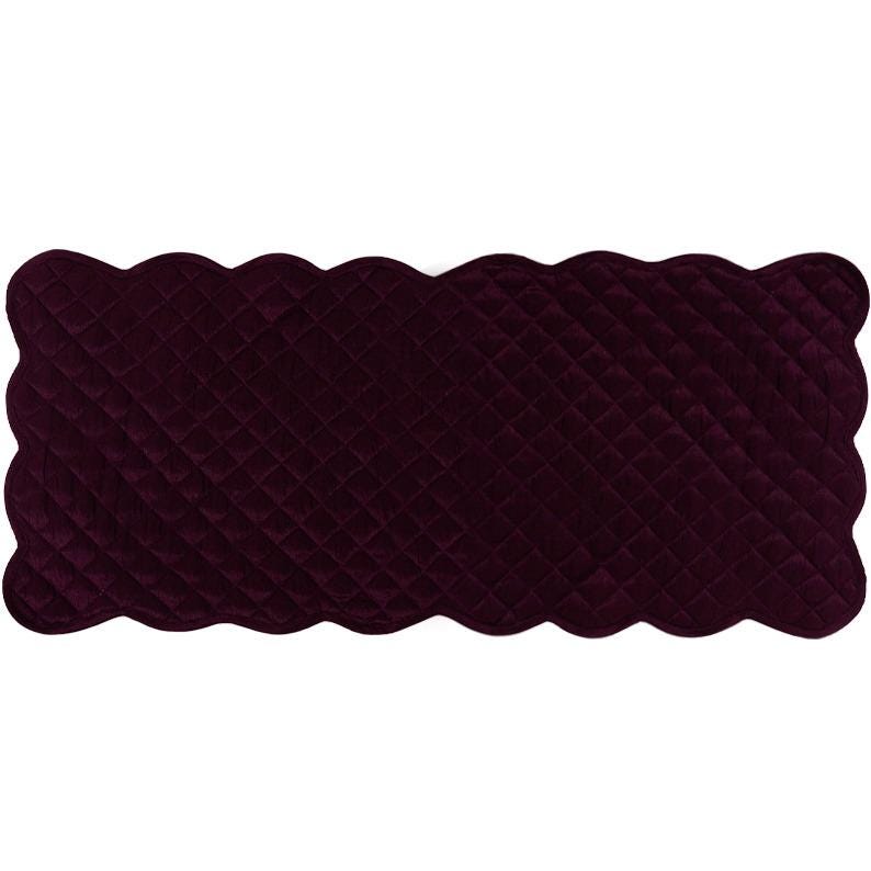 Dupioni silk Artistic Byzantium purple quilted Table Runner & Toppers scalloped border reversible by Home Heart Brands(made in INDIA)