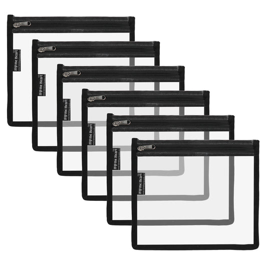 HOME HEART Brands multi-Purpose Water Resistant Clear Pvc Organizer Bag with Zipper Closure 6&4 pack X- Large Size 10"x13"(Made in India)