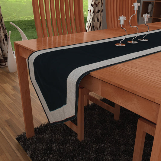 Velvet Table Runner & Toppers Premium dark green with ivory lurex jute border double layer by Home Heart Brands(made in INDIA)