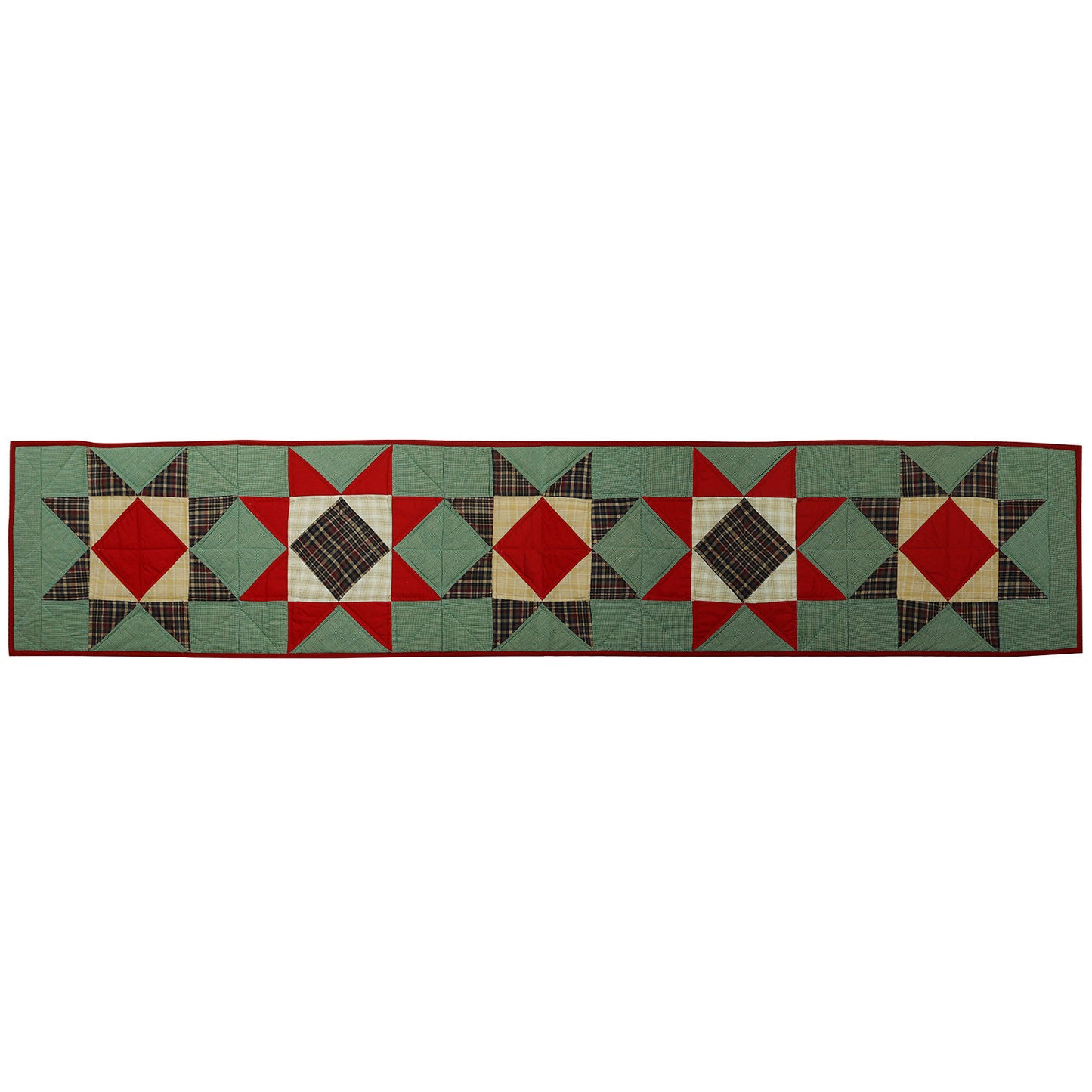 Quilted Table Runner & Toppers Rising Country Star plaid fabric by HOME HEART Brands(Made in India)