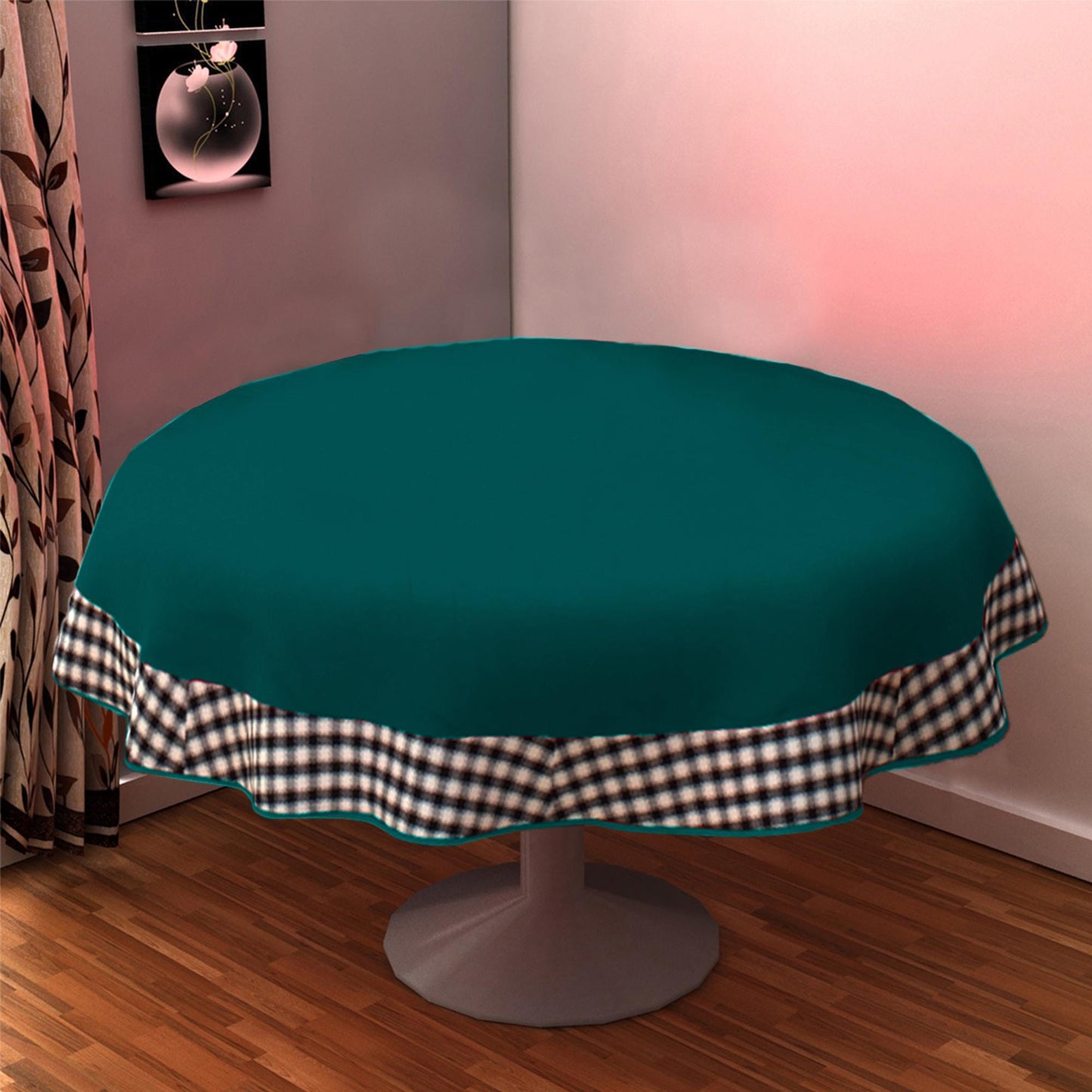 Table Cloth Myrtle Green 10oz(310 gsm) duck Canvas cotton Fabric Dining Tablecover and Machine Washable Made in India by Home Heart Brands