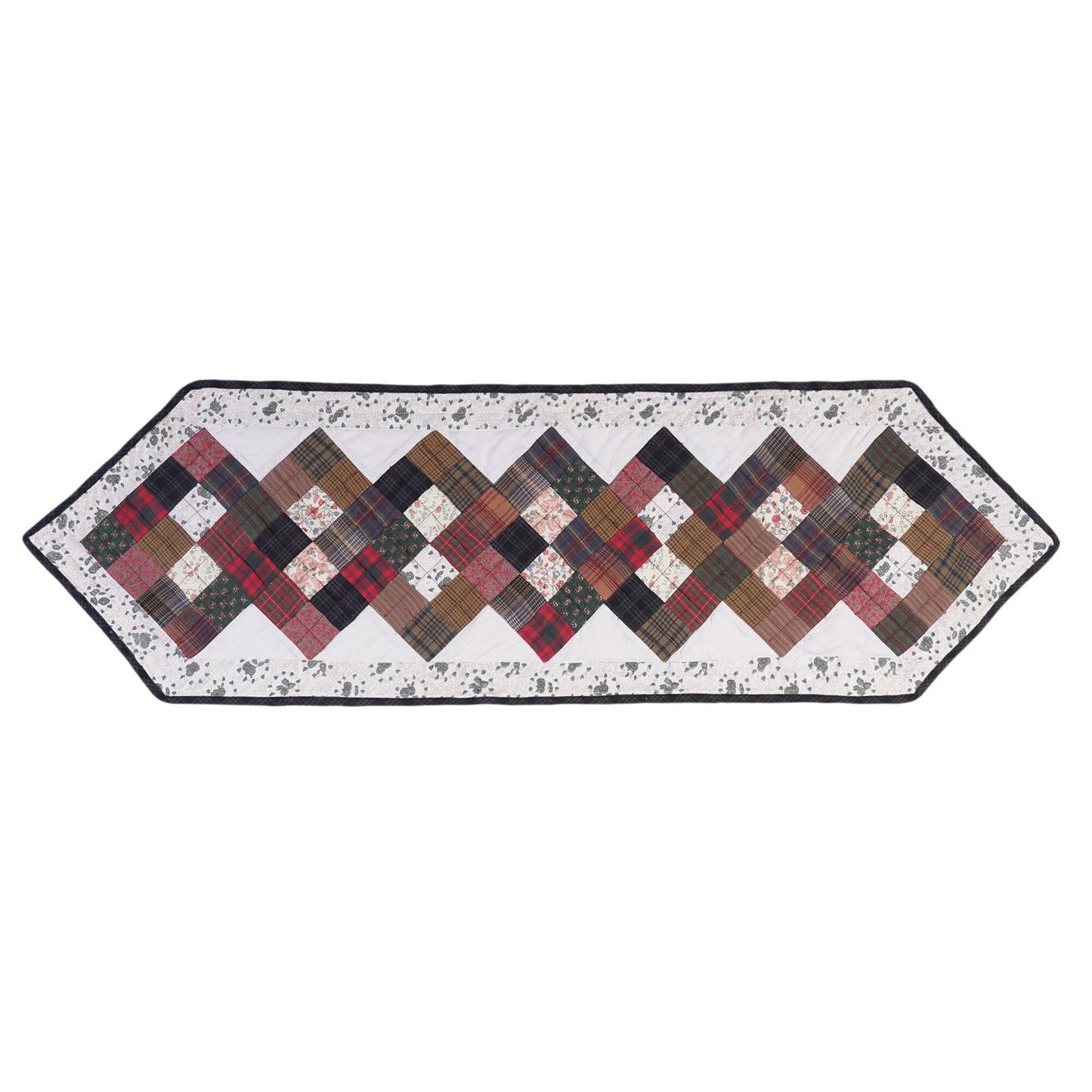 Quilted Table Runner & Toppers Patchwork country Chain link charms square calico cotton mix fabric by HOME HEART Brands(Made in India)