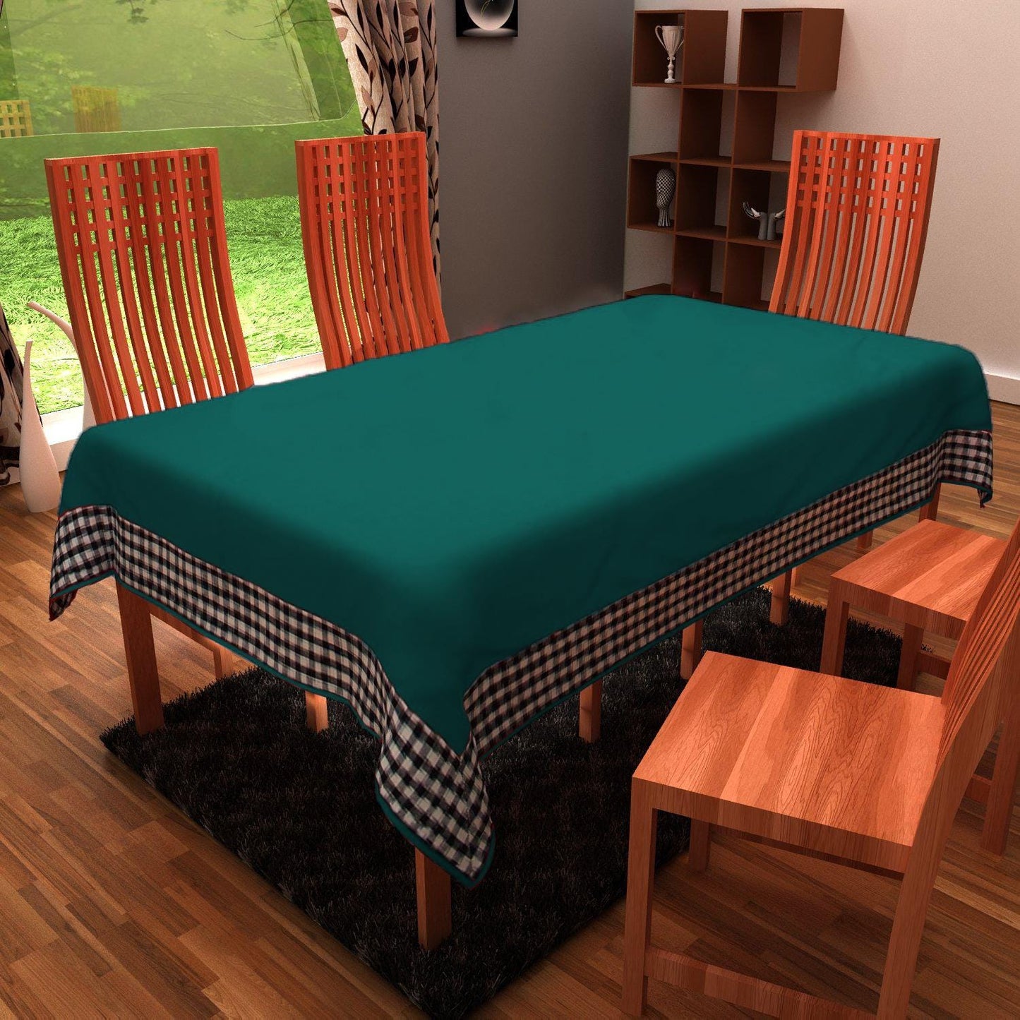 Table Cloth Myrtle Green 10oz(310 gsm) duck Canvas cotton Fabric Dining Tablecover and Machine Washable Made in India by Home Heart Brands