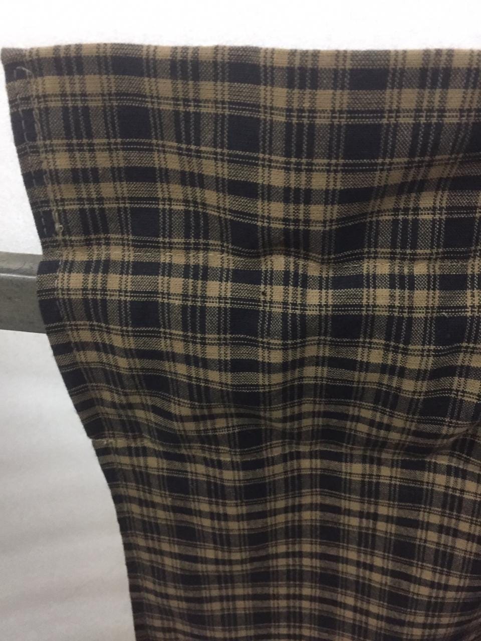 Plaid check valance panel Primitive Country black & beige Window Treatment Panels Check valance by HOME HEART Brands (Made in India)