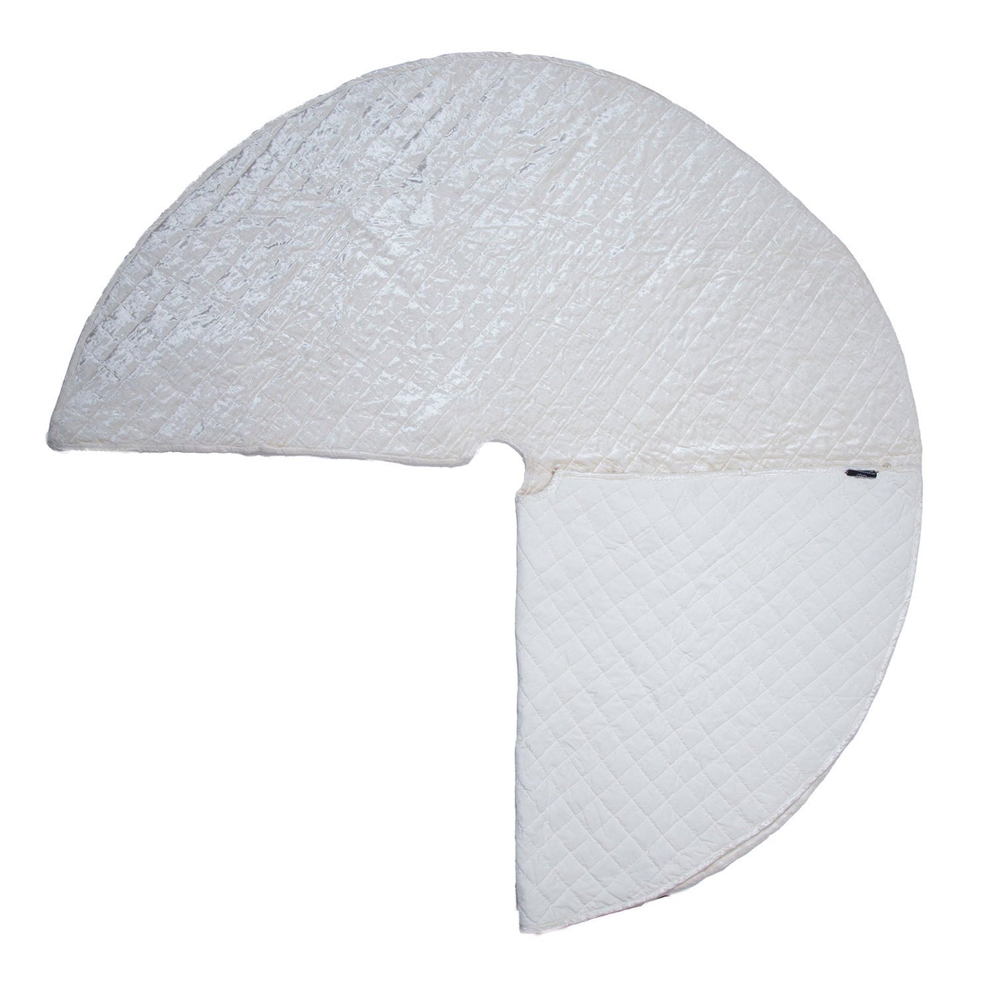 Christmas tree skirt classic micro ivory Velvet Quilted Thick Double Layer by HOME HEART Brands