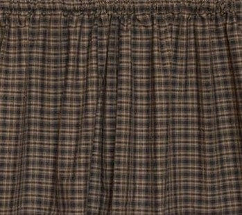 Plaid check valance panel Primitive Country black & beige Window Treatment Panels Check valance by HOME HEART Brands (Made in India)