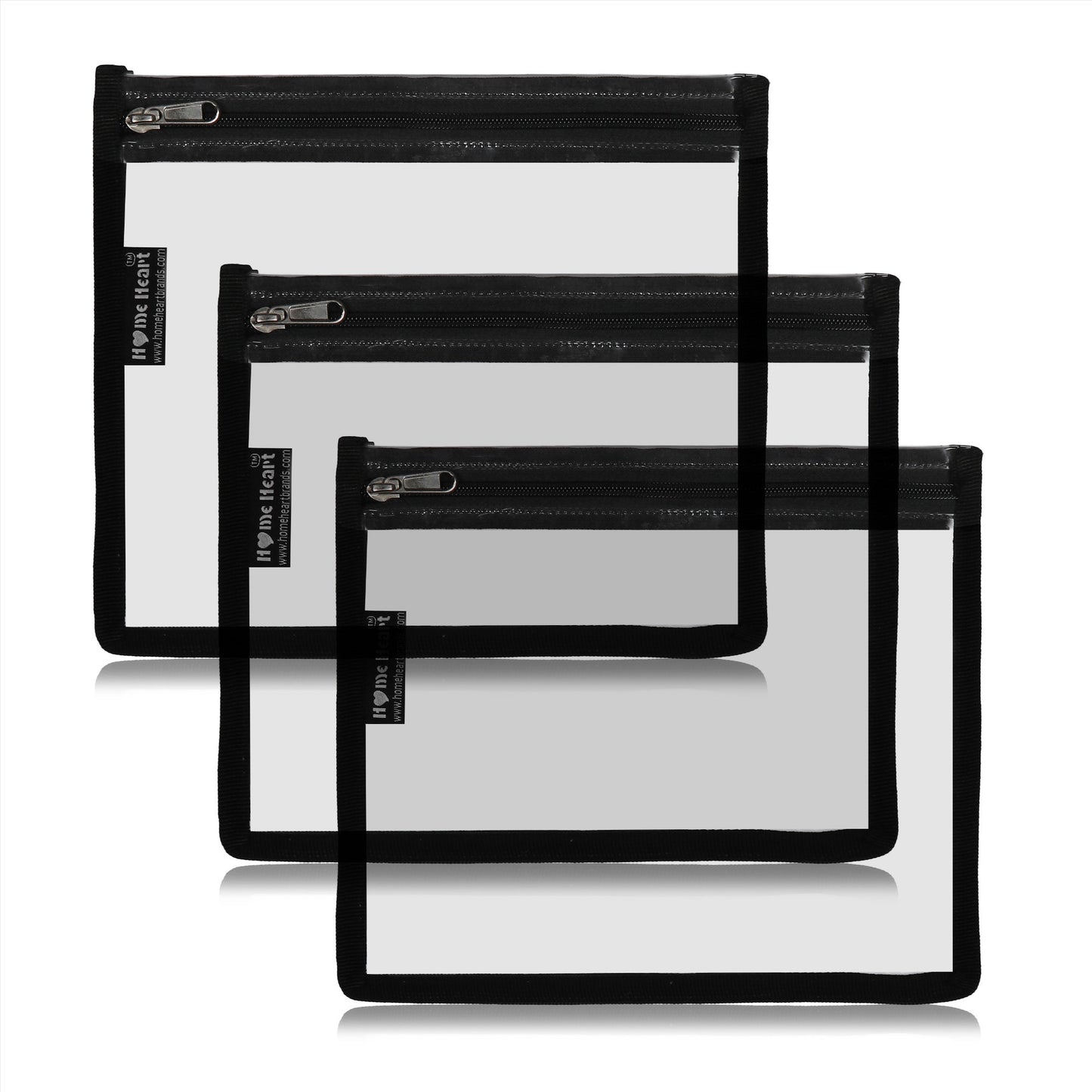 HOME HEART Brands multi-Purpose Water Resistant Clear Pvc Organizer Bag with Zipper Closure 6&4 pack X- Large Size 10"x13"(Made in India)