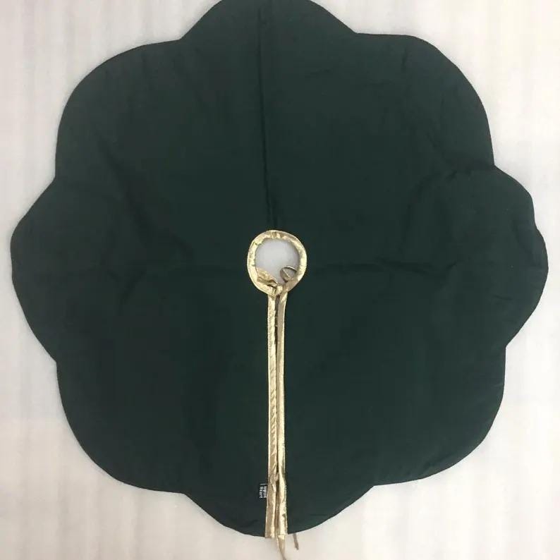Christmas tree skirt Luxurious bottle green velvet with gold double Layer Heirloom Quality by HOME HEART Brands(Made in India)