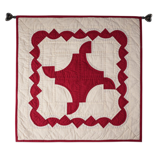 Hand made Hand quilted Throw Quilt, Table Topper 20"x20" Red diamond quilt by Home Heart brands (Made in India)