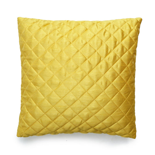Lemon yellow Quilted Faux Dupioni Silk Cushion Covers Throw Pillow, Zipper Closure, Accent Pillow  Decorative pillow by HOME HEART Brands