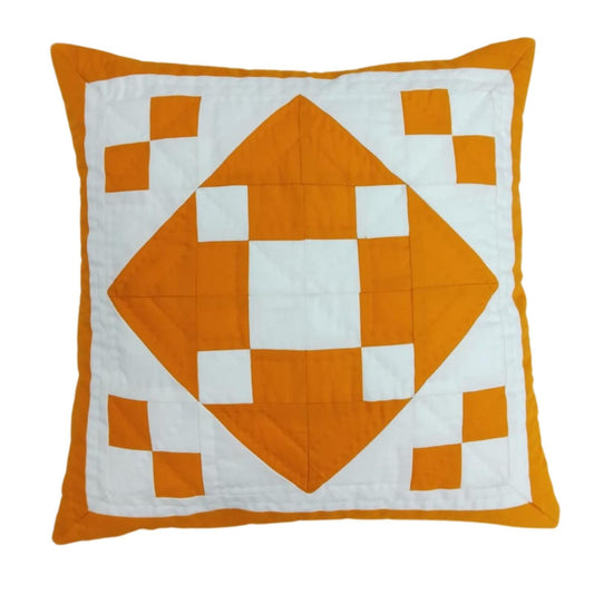 Hand made hand Quilted patchwork pillow cover, cushion cover, throw pillow cover Calico Autumn diamond by HOME HEART Brands(made in India)