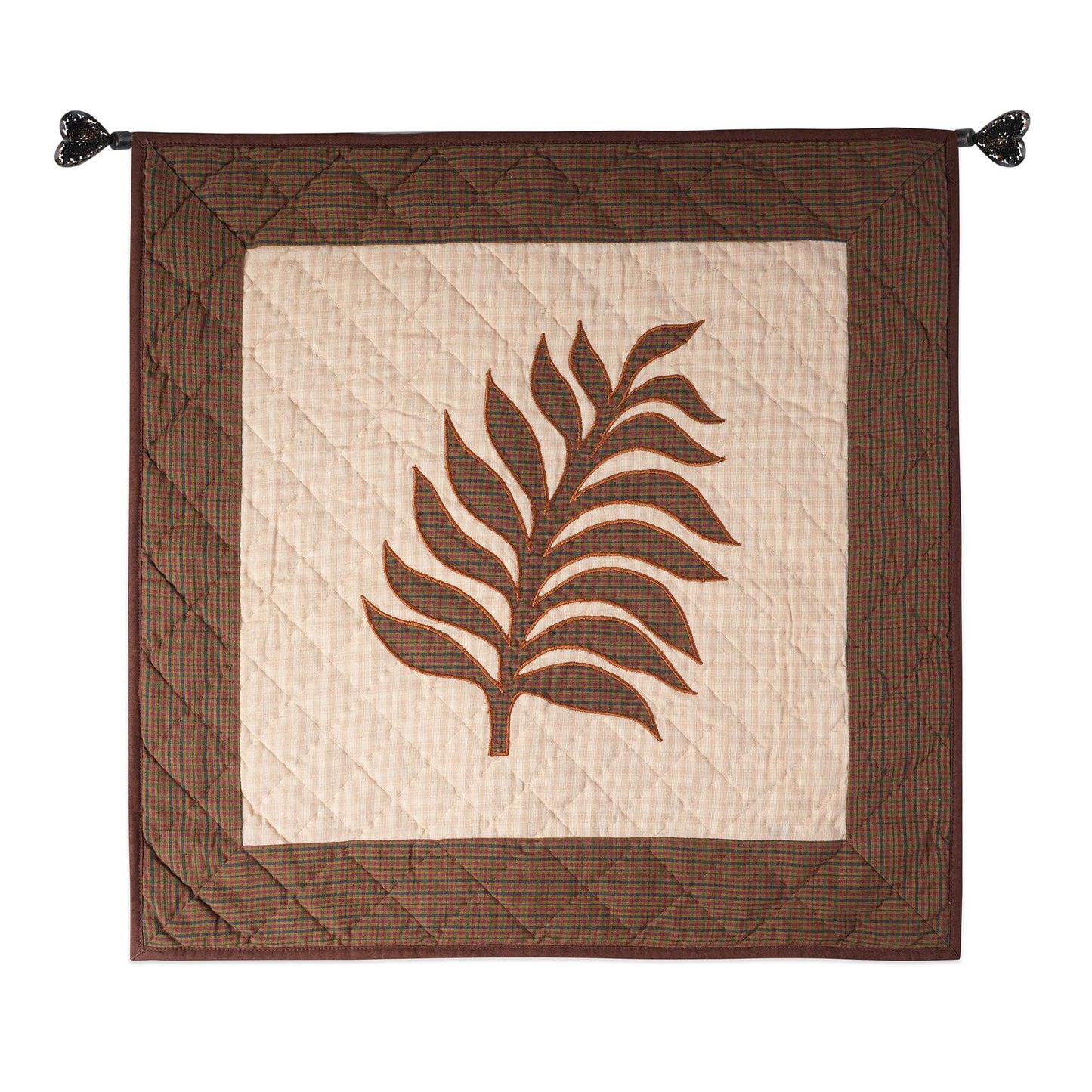 Hand made Hand quilted Wall hanging Quilt, Table Topper 19"x19" swiss cheese plant plaid by Home Heart brands (Made in India)