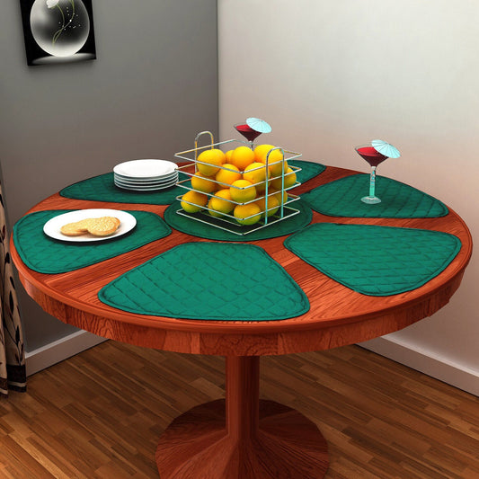Wedge quilted placemat ,Trivet, pot holder, table mat irish green duck cotton reversible by HOME HEART Brands( Made in India)