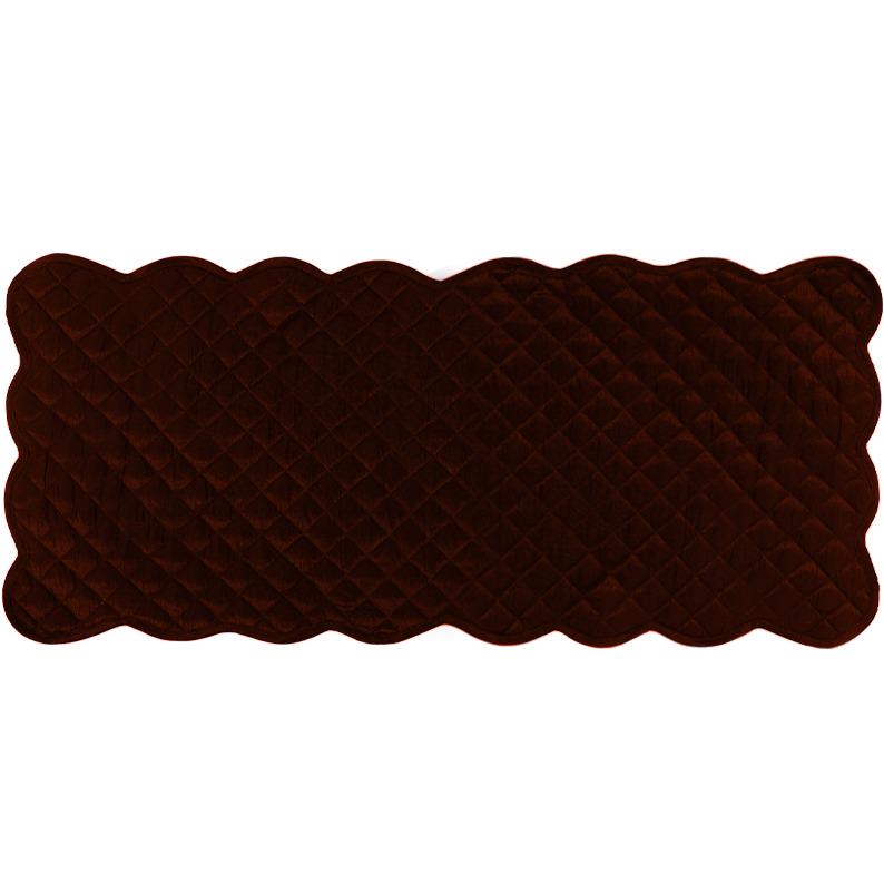 Dupioni silk brown farm house quilted Table Runner & Toppers scallop border reversible double layer by Home Heart Brands(made in INDIA)