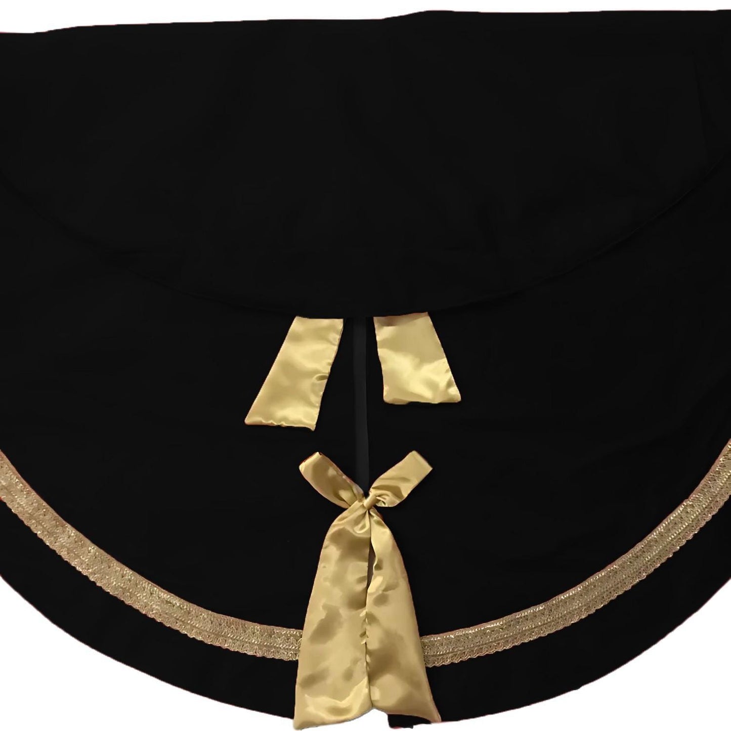 Christmas tree skirt hand crafted Luxurious black velvet & satin bow double Layer Heirloom Quality by HOME HEART Brands(Made in India)