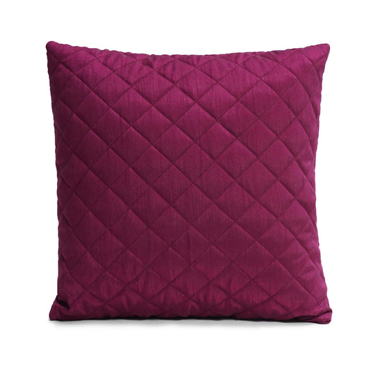 Mulberry Quilted Faux Dupioni Silk Cushion Covers Throw Pillow, Zipper Closure, Accent Pillow  Decorative pillow by HOME HEART Brands
