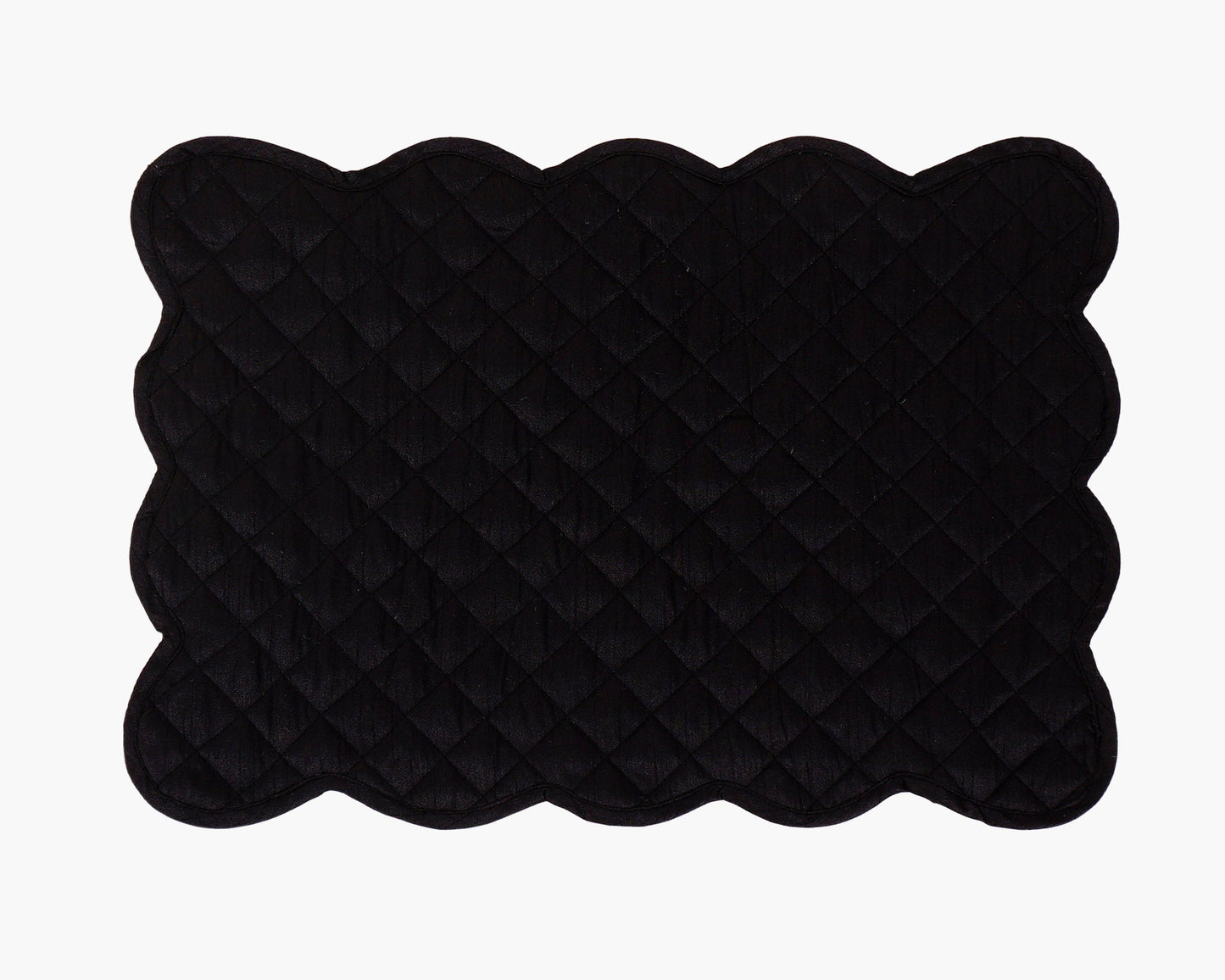 Dupioni Silk black reversible Quilted Table runner, Trivet, placemat  & Table toppers design by HOME HEART Brands