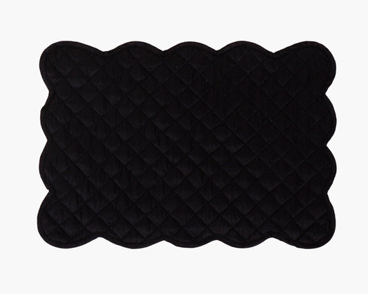Dupioni Silk black reversible Quilted Table runner, Trivet, placemat  & Table toppers design by HOME HEART Brands