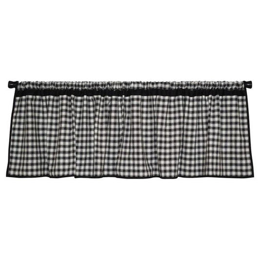 Plaid Valance Farmhouse Primitive Country black & white Window Treatment Panels Check valance by HOME HEART Brands (Made in India)