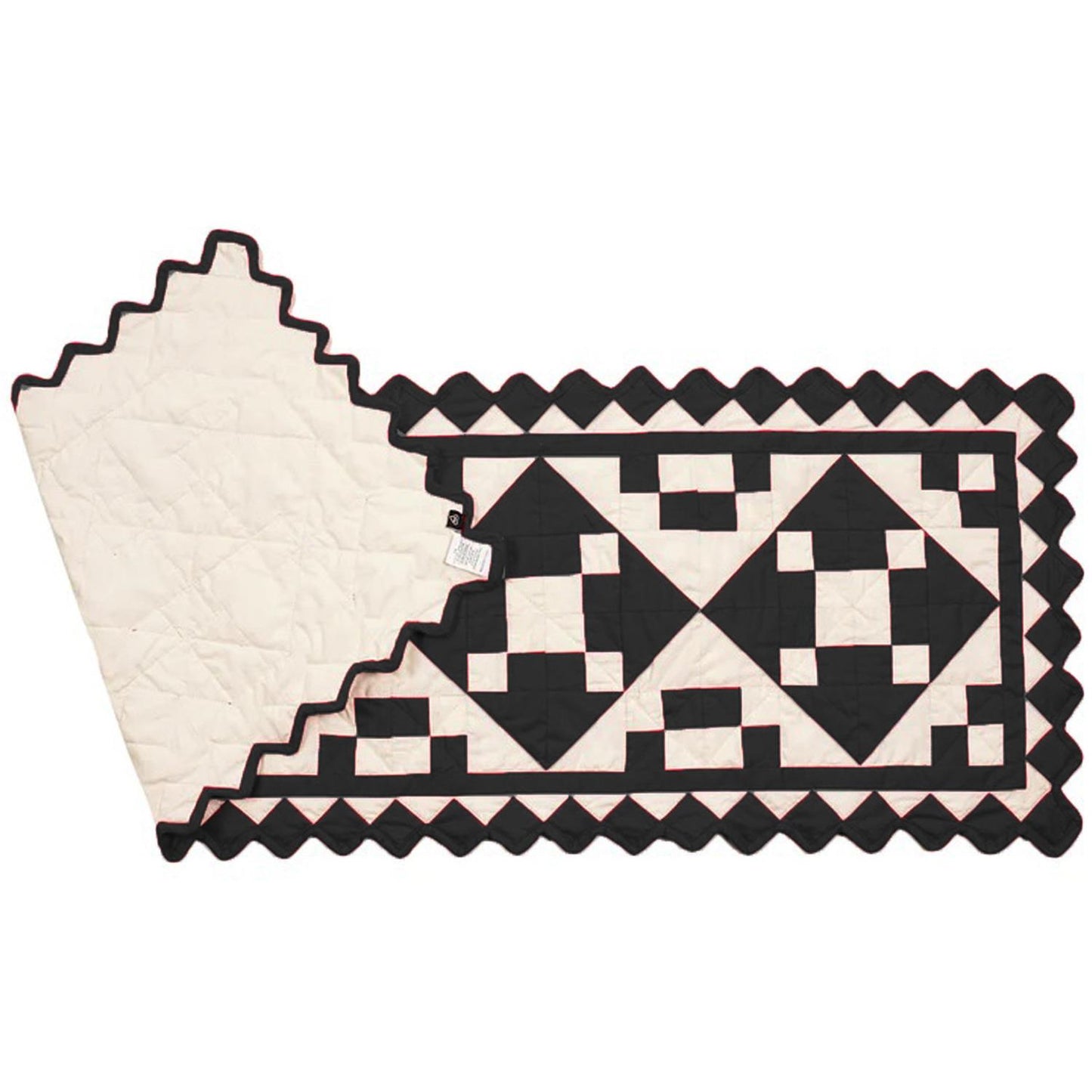 Quilted Table Runners & Toppers patchwork Black diamond square calico cotton fabric by HOME HEART Brands( made in INDIA)